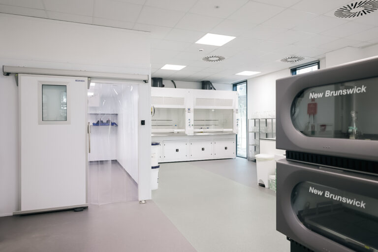 image of the Recircle lab space showing the cold room and shakers
